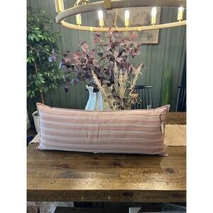 14"x36" Tonal Stripe Oblong Throw Pillow Rust - Hearth & Hand with Magnolia NEW